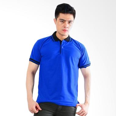 Jfashion Kaos Polo Pria Basic Simpel Elegan - Biru tua