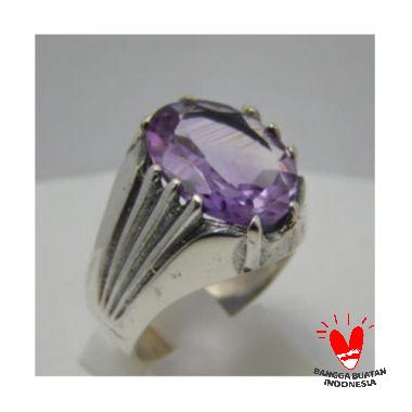 Jnanacrafts Simple Batu Amethys Cincin Perak