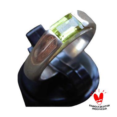 Jnanacrafts Simple Batu Peridot Cincin Pasangan