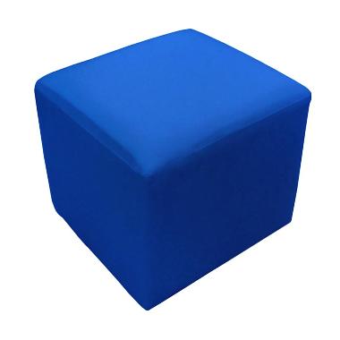 JYSK Pouffe Amma Faux Leather - Blue [45 x 45 cm]