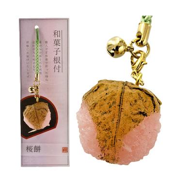 Kadounik Kue Tradisional Jepang Gantungan Handphone - Sakura Mochi