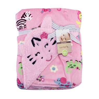 Kalla Carter's Double Fleece Carter Bordir Animal Selimut Bayi - Pink