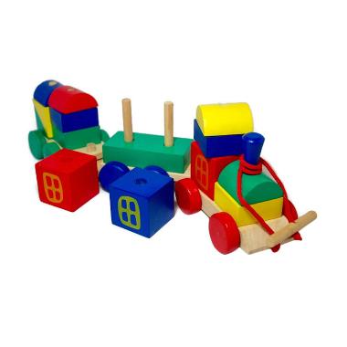 Mainan Edukasi Anak Kereta Kayu Pelangi Mainan Anak