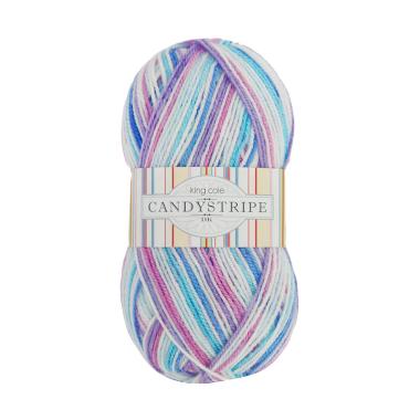 Benang Rajut Import Candy Stripes Bubble Gum