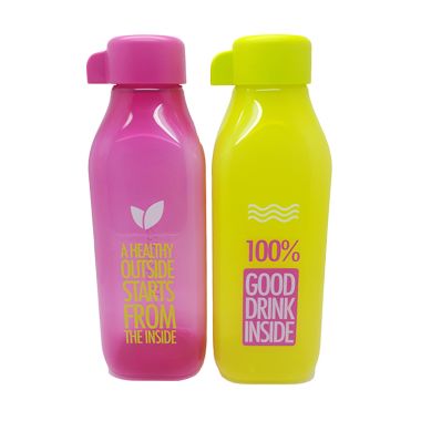 Jual Tupperware Eco Square Ungu Kuning Botol Minum [2 Pcs 