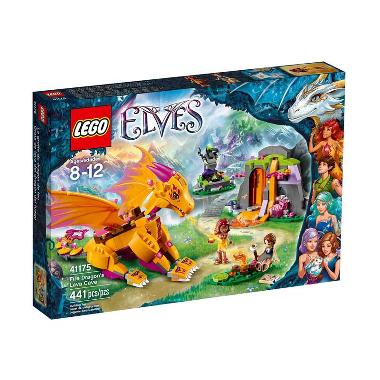 LEGO Elves 41175 Fire Dragon's Lava Cave Mainan Blok & Puzzle