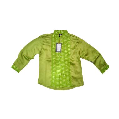 Little Superstar Shirt 2 Tone Ls Batik Koko Anak - Green