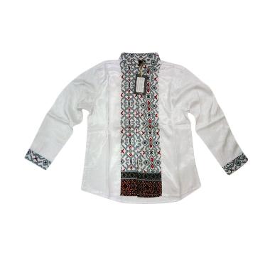 Little Superstar Shirt 2 Tone Ls Batik Koko Anak - White Grey
