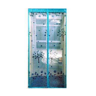 Lotusshops Pohon Elegant Tirai Pintu Magnet - Biru