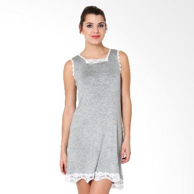 Lucuna Pretty Lace Sleepwear Grey Baju Tidur Wanita