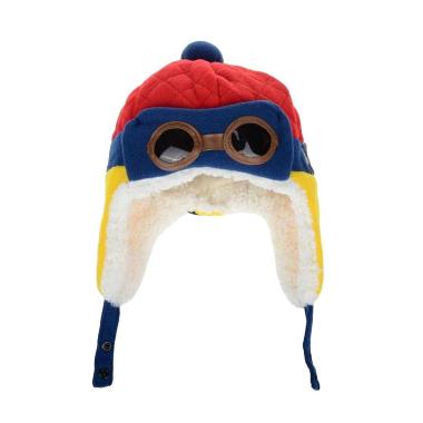 Lullaby Korean Pilot Hat Red Blue Topi Bayi