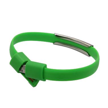 M-Tech Gelang Micro USB Hijau Cable Charger
