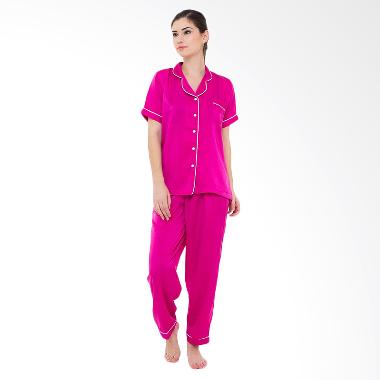 Madeleine`s Silk Long Baju Tidur - Fuschia
