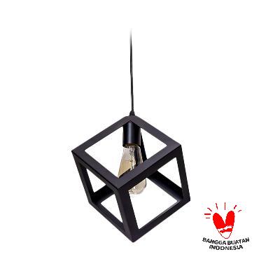 Yapen Industrial Interior Pendant Light Lampu Gantung Hias - Hitam