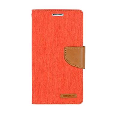 Mercury Canvas Diary Flip Cover Cas ... laxy Ace 4 G313H - Orange