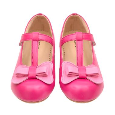 Minetha Kid Shoes Mega Kulit Imitasi Sepatu Anak Perempuan - Pink Tua