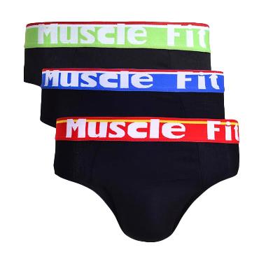 Muscle Fit MFCD 208 Brief Celana Dalam Pria - Hitam [3 pcs]
