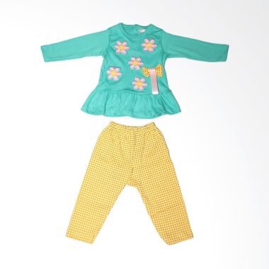 Nathanie Baby Peplum Flower Green S ...