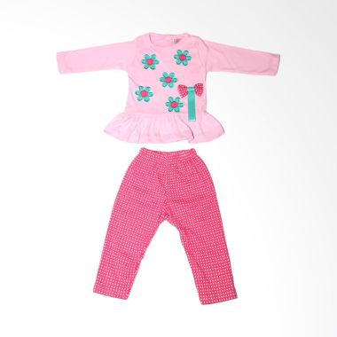 Nathanie Baby Peplum Flower Pink Se ...