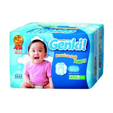 Nepia Genki Premium Soft Pants M 32 Popok Bayi