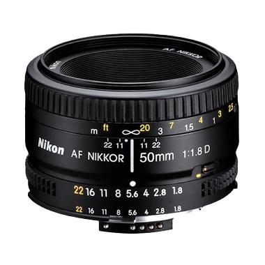 Nikon Nikkor AF 50mm f/1.8D Hitam Lensa Kamera