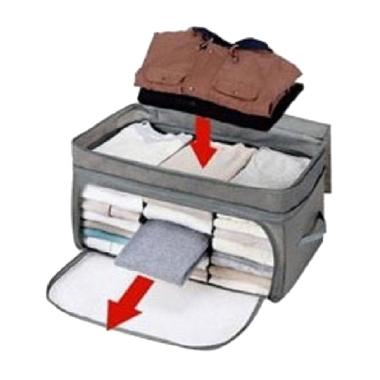 OEM Foldable Cloth Organizer 3 Window Storage Abu-abu