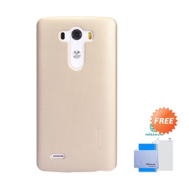 Nillkin Frosted Shield Gold Hardcase Casing for LG G3 + Screen Guard