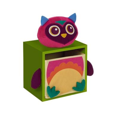 Oops OP70003 12 Lemari 1 Susun Owl Mr.Woo Laci Penyimpanan - Hijau