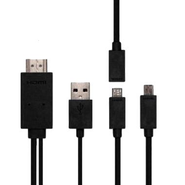 Optimuz MHL Kit Kabel Adapter Micro ... untuk Smartphone - Hitam