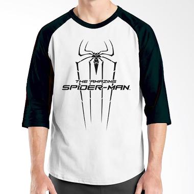 Ordinal Spiderman Logo 01 Black White Raglan