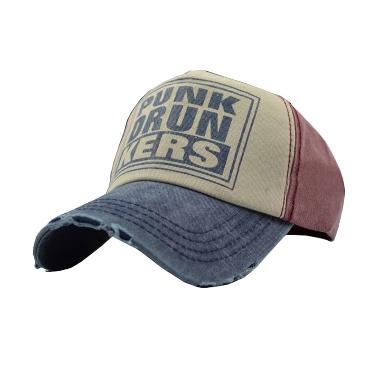 Ormano Baseball Snapback Hip Hop Punk Drunkers Topi - Merah Biru