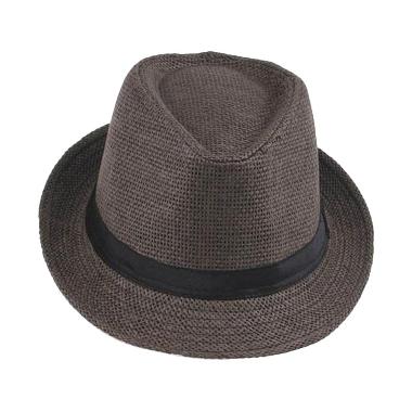 Ormano Fashion Fedora Koboi Tompi Topi - Coklat Tua