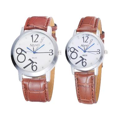 Ormano NC Number Watch Jam Tangan Couple - Coklat