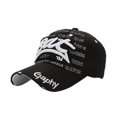 Ormano Topi Baseball Snapback Cap Korean Hip Hop BAT Cap - Hitam Putih