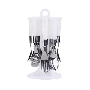 Oxone OX-7000 Sendok & Garpu Makan - Putih [1 set isi 24 pcs]