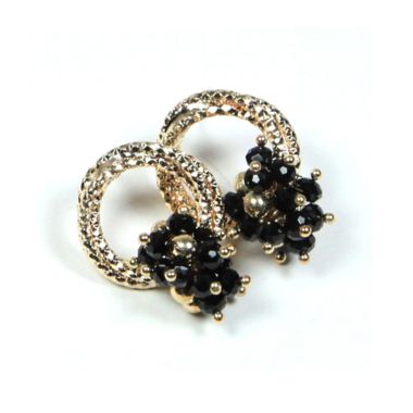 Petite Lola Mini Hoop Black Crystal ...