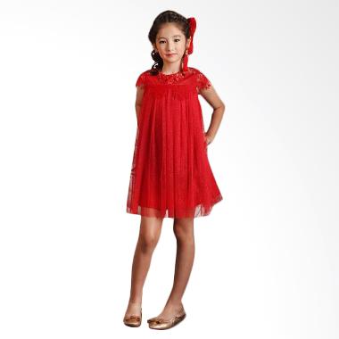 Jual Petite Mon Cherrie 25114 Renda Dress Anak - Red