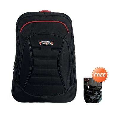 Polo Civic Meteorite Laptop Tas Ransel + Raincover - Hitam