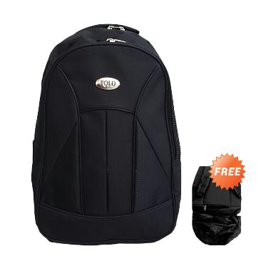 Polo Club Basic Laptop Tas Ransel + Raincover - Black