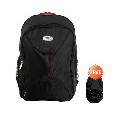 Polo Martin Laptop Tas Ransel + Raincover - Hitam