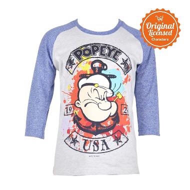 Popeye The Sailor Man Raglan Grey Atasan Anak Laki-Laki