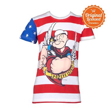 Popeye The Sailor Man Striped Red Atasan Anak Laki-Laki