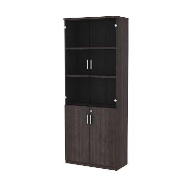 Prissilia Hexagon Bookcase Dark Oak Rak Buku