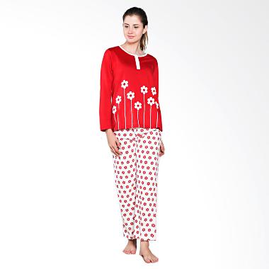 Puppy 81603 33460 R Donna Sleep Wear Baju Tidur - Deep Red/Off White