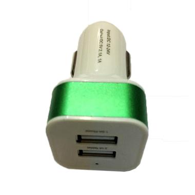 QCF 2in1 USB Output Head Car Charger - Hijau