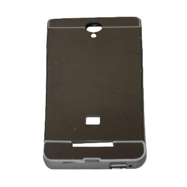 QCF Case Mirror Aluminum Bumper with Sliding Mirror Casing for Xiaomi Redmi Note 2 - Black