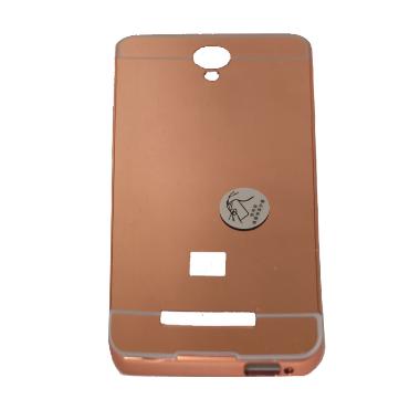 QCF Case Mirror Aluminum Bumper with Sliding Mirror Casing for Xiaomi Redmi Note 2 - Copper