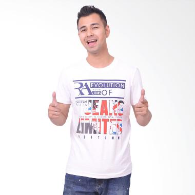 RA Jeans Mens Limited Edition MTK M002A Putih Kaos Pria
