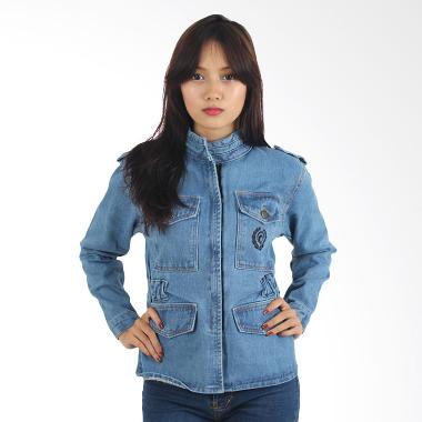 Raindoz Women RNU 105 Zip Denim Jacket - Blue