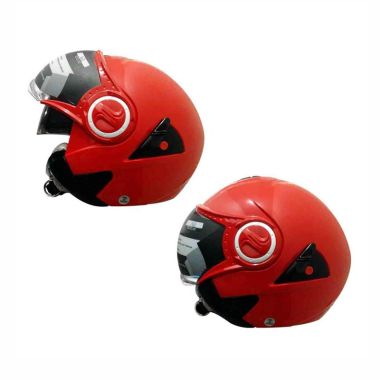 Jual Snail Helm 2 Kaca Half Face Retro 622 Merah Online 